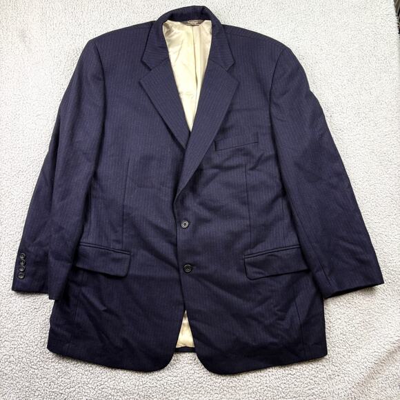 Paul Stuart Other - Paul Stuart Blazer Mens 42L Blue Wool Coat Pinstripe Suit Jacket Lined